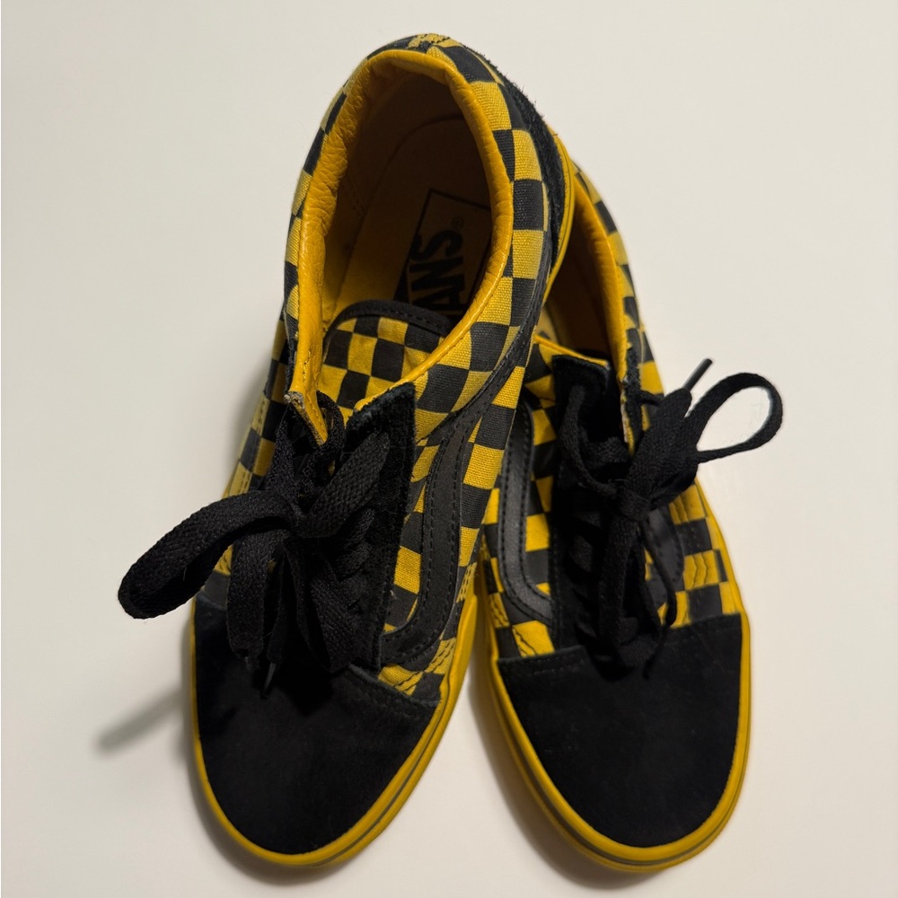 Black and Yellow Checkered Vans